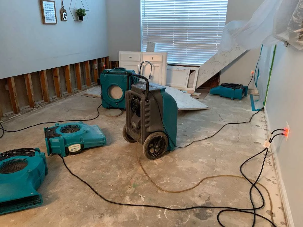 Dehumidifier in flood-cut room for Water Extraction & Removal in Tarboro